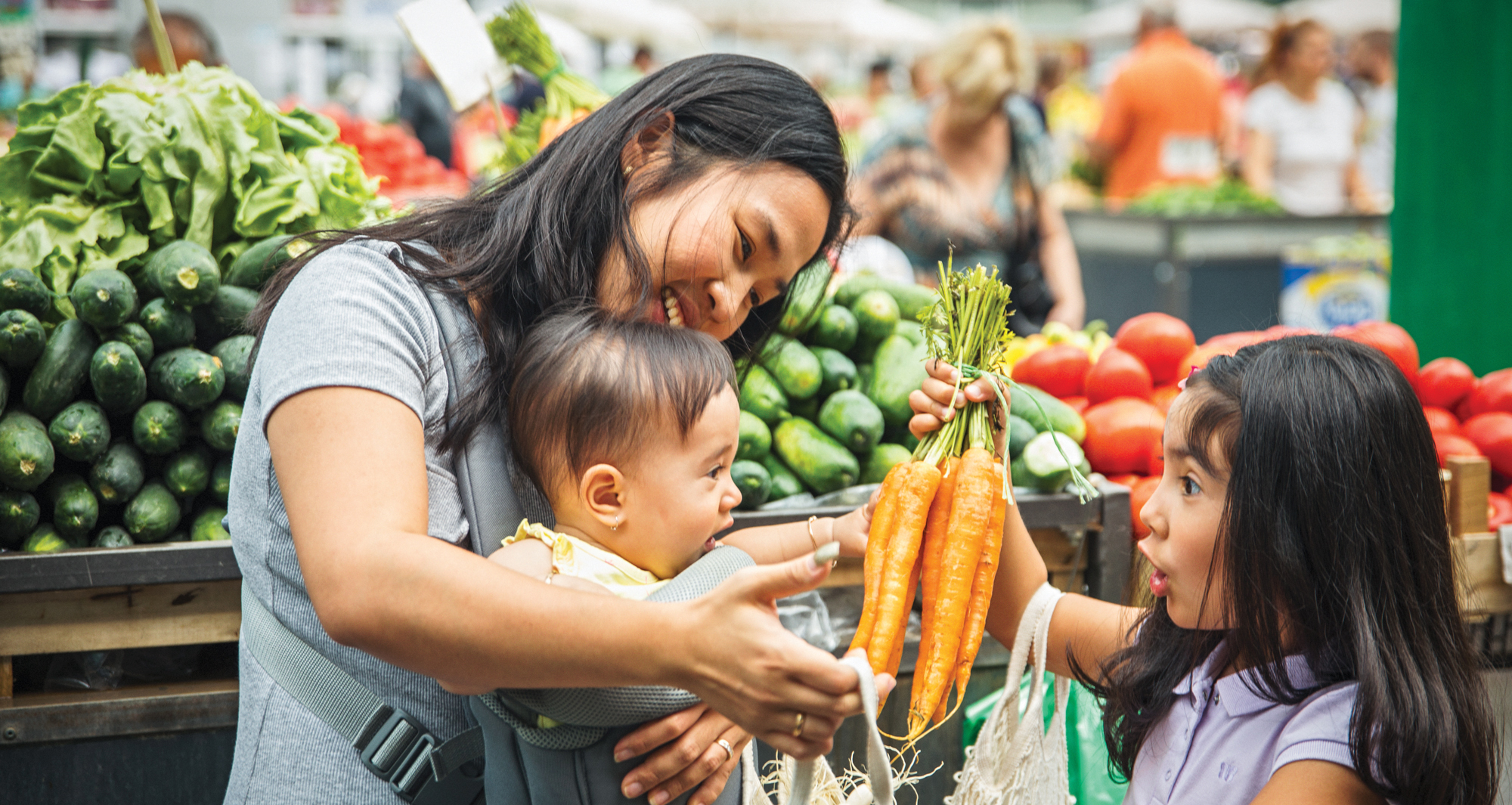 Mother with her baby in shopping mall