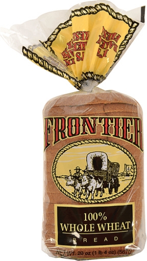 Whole wheat bread in plastic packaging